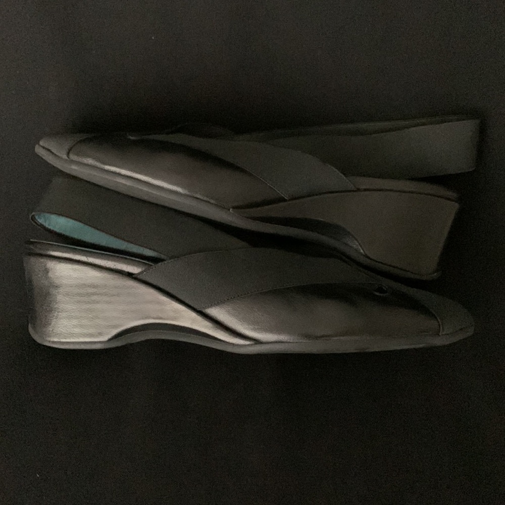 thierry rabotin Leather Elastic Fabric Wedges - Picture 6 of 8